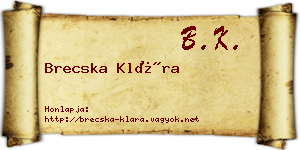 Brecska Klára névjegykártya