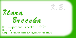 klara brecska business card